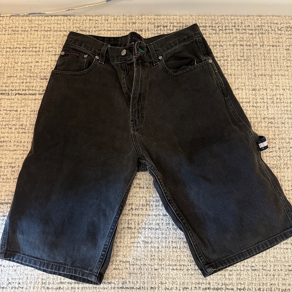 Tommy Hilfiger Black Jean Shorts Knee-Length Denim